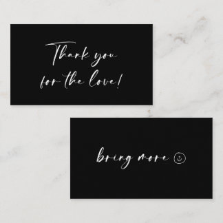Simple black Thank you card