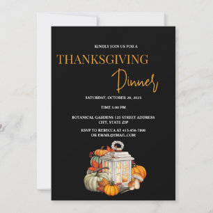 Simple Black Thanksgiving Invitation