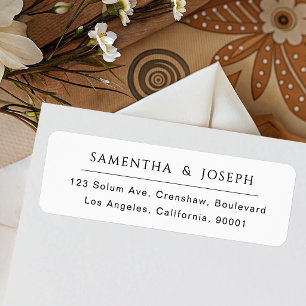 Simple Black Typography and White Return Address Label