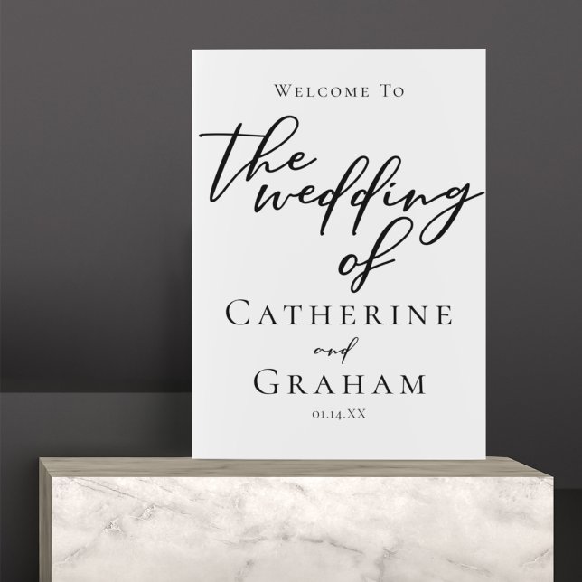 Simple Black Typography Formal Wedding Welcome Poster (Creator Uploaded)