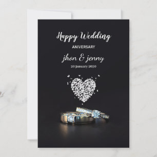 Simple Black Wedding Anniversary Card
