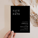simple black wedding Save the Date<br><div class="desc">simple black and white design. Save the date wedding card.</div>