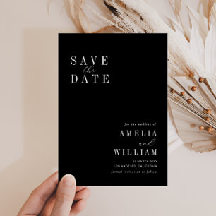 simple black wedding Save the Date
