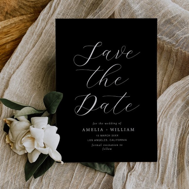 simple black wedding Save the Date (Creator Uploaded)