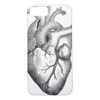 Simple Black White Anatomy Heart Illustration iPhone 8/7 Case