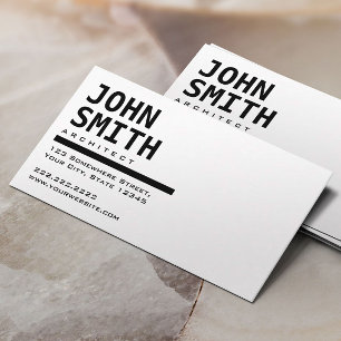 Simple Black & White Architect Business Card
