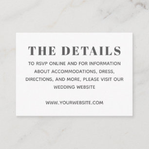 Simple Black White Basic Details QR Code Website Enclosure Card