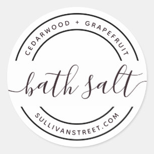 Simple Black White Bath Salt Label