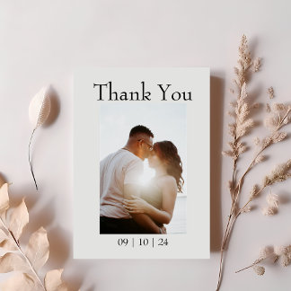 Simple Black & White Budget Photo Thank You Card