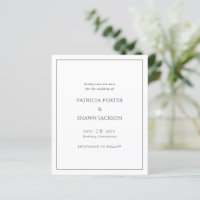 Simple Black White Budget Wedding Save the Date