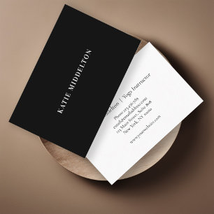 Simple  Black White Business Card