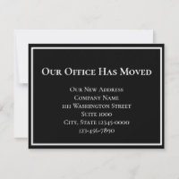 Simple Black White Business Moving Announcement