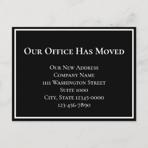 Simple Black White Business Moving Announcement