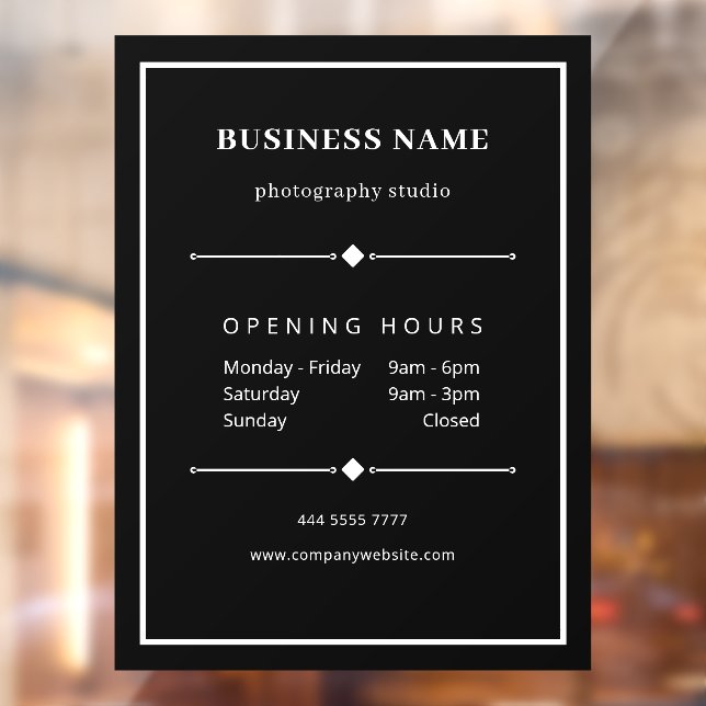 Simple Black White Business Office Opening Hours (Sheet 2)