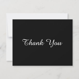 Simple Black White Business Script Thank You Card