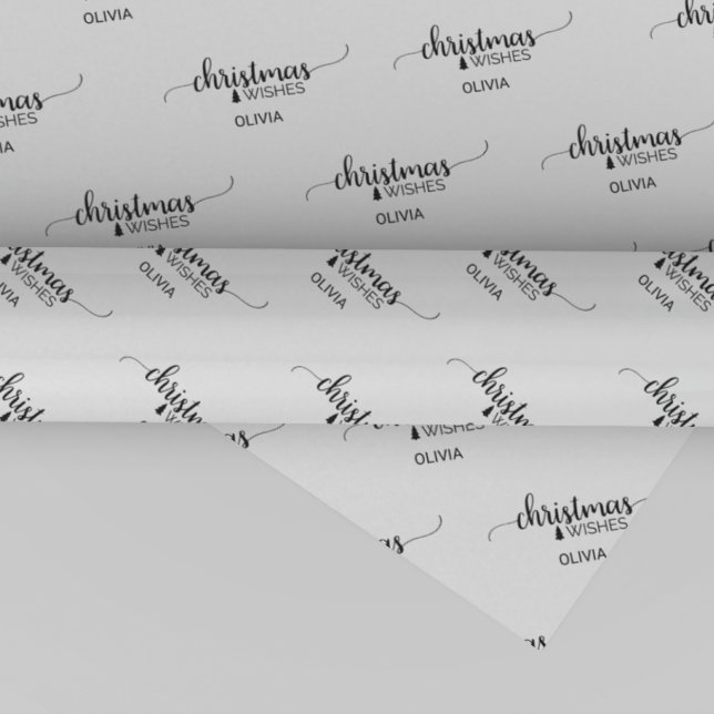 Simple Black & White Calligraphy Christmas Wrapping Paper (Creator Uploaded)