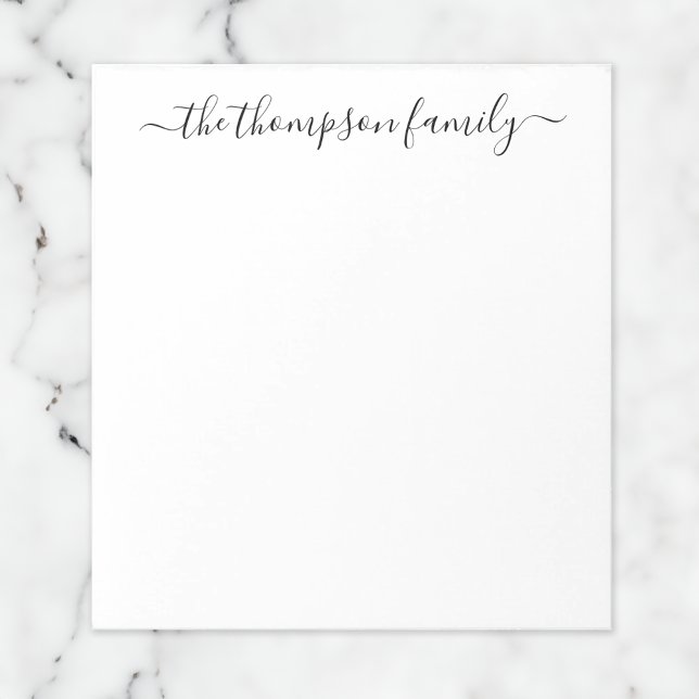 Simple Black White Calligraphy Family Name Notepad (Creator Uploaded)
