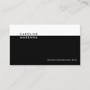 Simple Black White Colour Block Professional Business Card