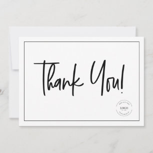 Simple Black White Company Logo Social Thank You  Invitation
