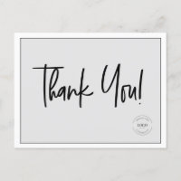Simple Black White Company Logo Social Thank You