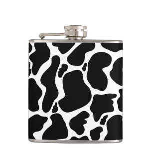 Simple Black white Cow Spots Animal Hip Flask