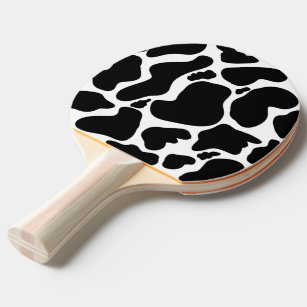 Simple Black white Cow Spots Animal Ping Pong Paddle