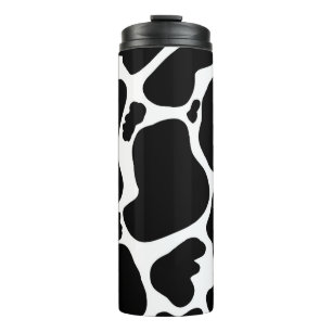 Simple Black white Cow Spots Animal Thermal Tumbler