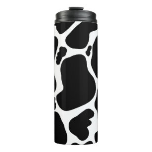 Simple Black white Cow Spots Animal Thermal Tumbler