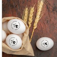 Simple Black & White Custom Name Farm Eggs