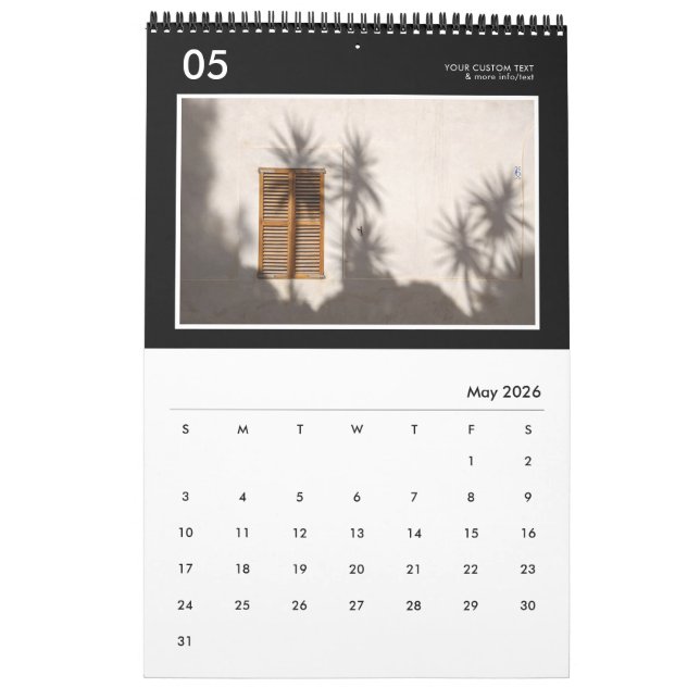 Simple Black & White Custom Photo 2023 Calendar (May 2026)