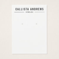 Simple Black White Earring Display Card