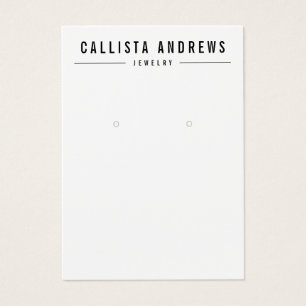 Simple Black White Earring Display Card
