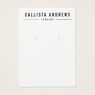 Simple Black White Earring Display Card