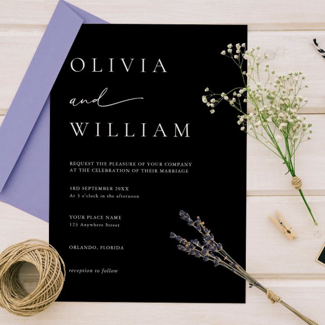 Simple Black White Elegant Budget QR Code Wedding Invitation (Creator Uploaded)