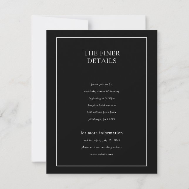 Simple Black & White Elegant Minimalist Invitation (Front)