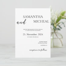 Simple Black & White Elegant Minimalist Wedding
