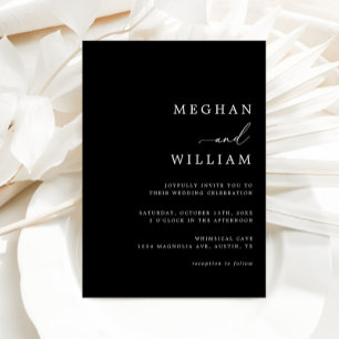 Simple Black & White Elegant Minimalist Wedding Invitation