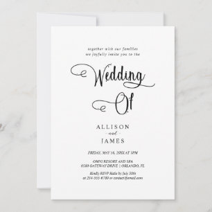 Simple Black & White Elegant & Timeless  Invitation