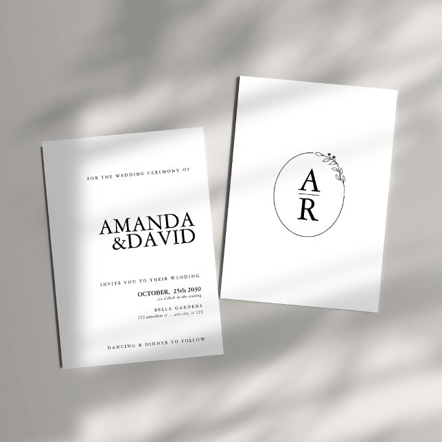 Simple Black & White Elegant Wedding Invitation (Creator Uploaded)