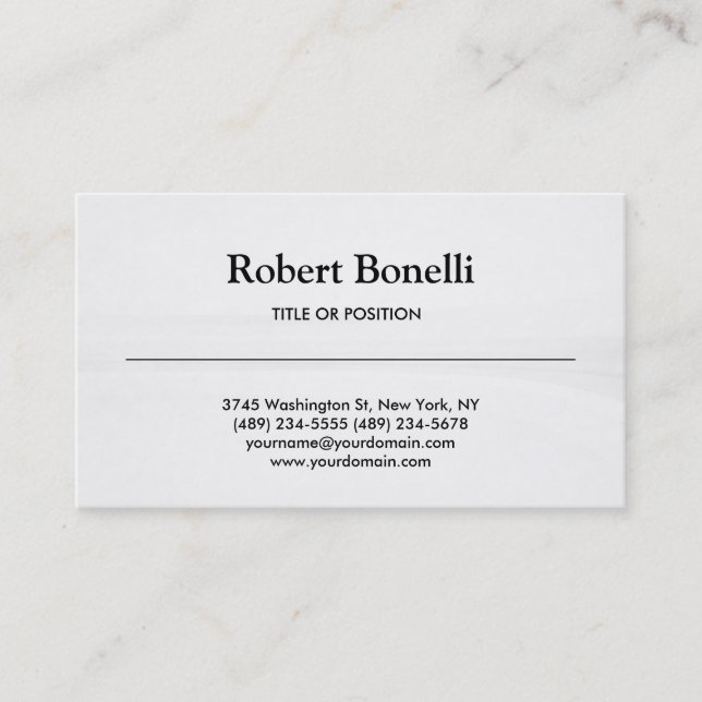 Simple Black White Grey Business Card (Front)