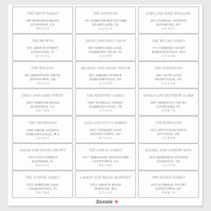 Simple Black & White Guest Address Labels