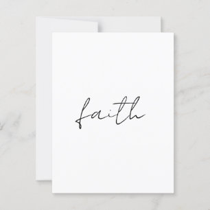 Simple Black White Hand Written Faith Art Postcard