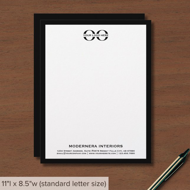 Simple Black White Letterhead with Custom Logo (Creator Uploaded)