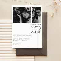 Simple Black & White Minimalist Photo Wedding
