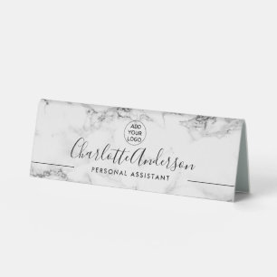 Simple black white modern marble professional logo