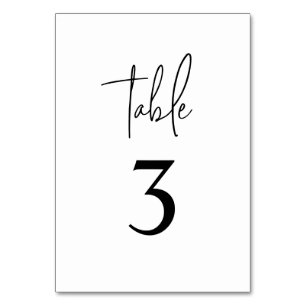 Simple Black White Modern Minimalist Table Number
