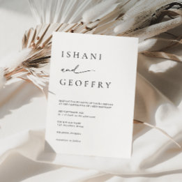 Simple Black & White Modern Minimalist Wedding Invitation