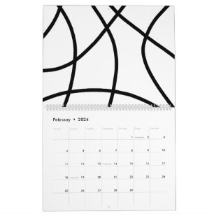 Simple black white Modern Minimalistic Abstract Calendar