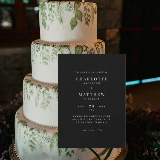Simple Black & White Modern No Parents Invitation (Creator Uploaded)