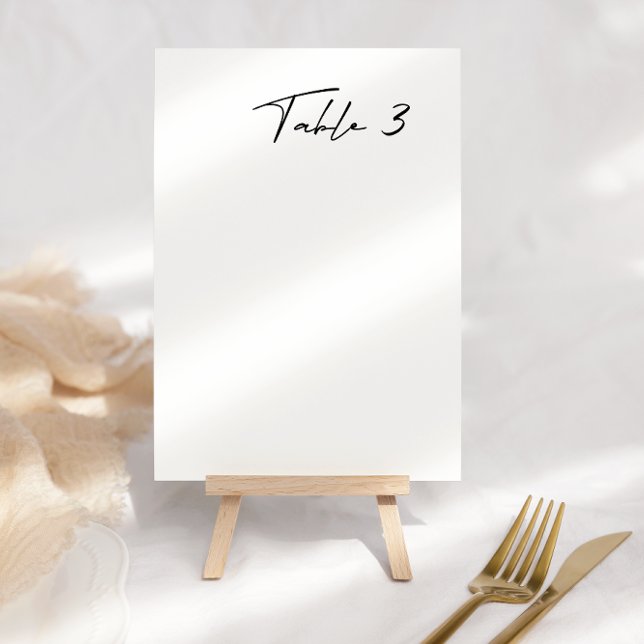 Simple Black & White Modern Wedding Table Number (Creator Uploaded)